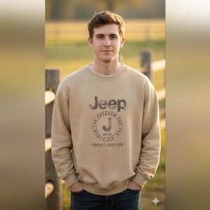 Jeep Gear Vintage Y2K Unisex Tan Sweater
